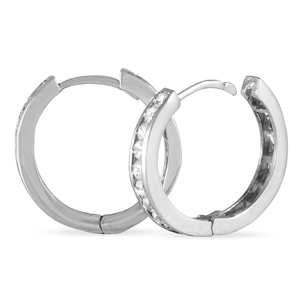 Créoles Calissa Argent Blanc Oxyde De Zirconium - Boucles d'oreilles créoles Femme | Histoire d’Or