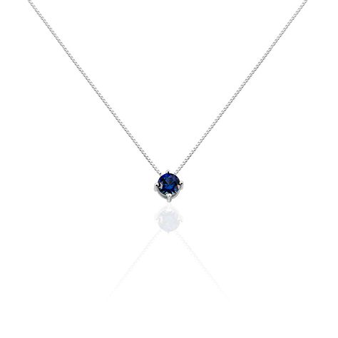 Collier Dwight Argent Blanc Oxyde De Zirconium Bleu - Colliers fantaisie Femme | Histoire d’Or