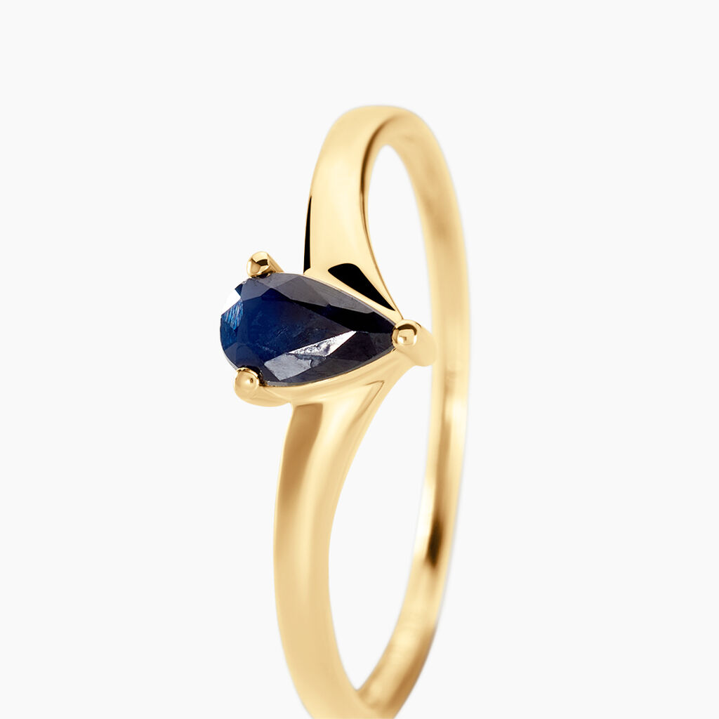 Bague Solitaire Goutte Or Jaune Saphir - Bagues solitaires Femme | Histoire d’Or