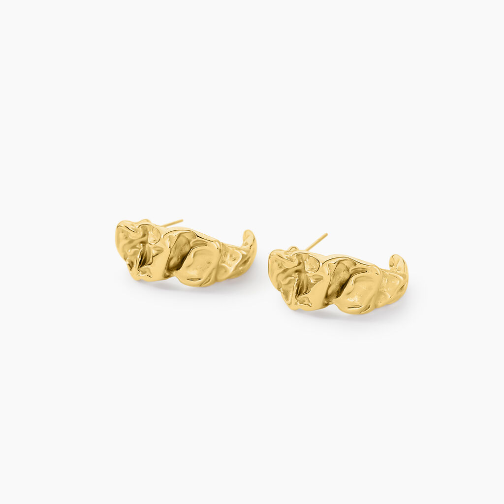 Créoles Organic Acier Jaune - Boucles d'oreilles créoles Femme | Histoire d’Or