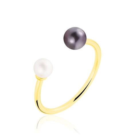 Bague Or Jaune Perle D'imitation Et Chrysoprase - Bagues avec pierre Femme | Histoire d’Or