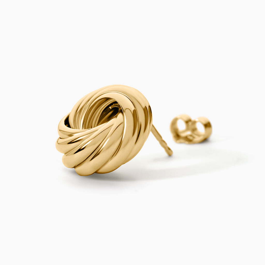 Boucles D'Oreilles Puces Ombeline Argent Dor&eacute; A L'Or 750/1000 - Clous d'oreilles Femme | Histoire d&rsquo;Or