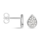 Boucles D'oreilles Puces Argent Blanc Tricoria Oxydes De Zirconium - Boucles d'oreilles fantaisie Femme | Histoire d&rsquo;Or