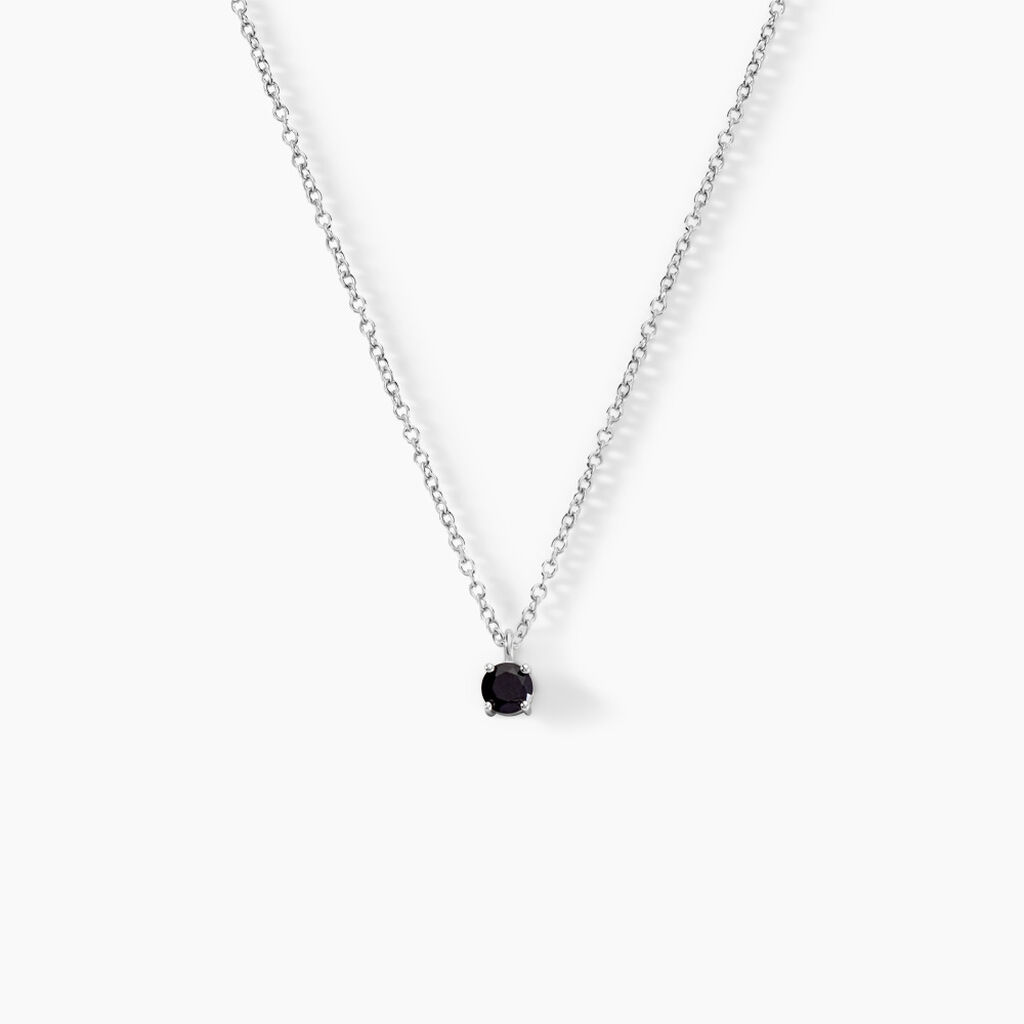 Collier Lylwenn Argent Blanc Oxyde De Zirconium Noir