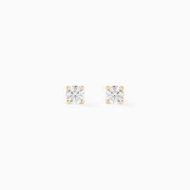 Boucles D'oreilles Puces Victoria Or Jaune Diamant - Clous d'oreilles Famille | Histoire d’Or