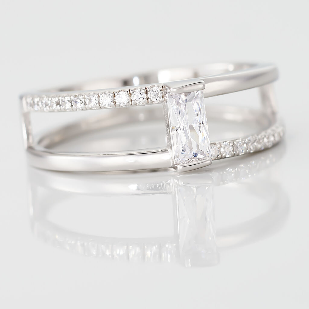 Bague Erynn Argent Blanc Oxyde De Zirconium - Bagues solitaires Femme | Histoire d&rsquo;Or
