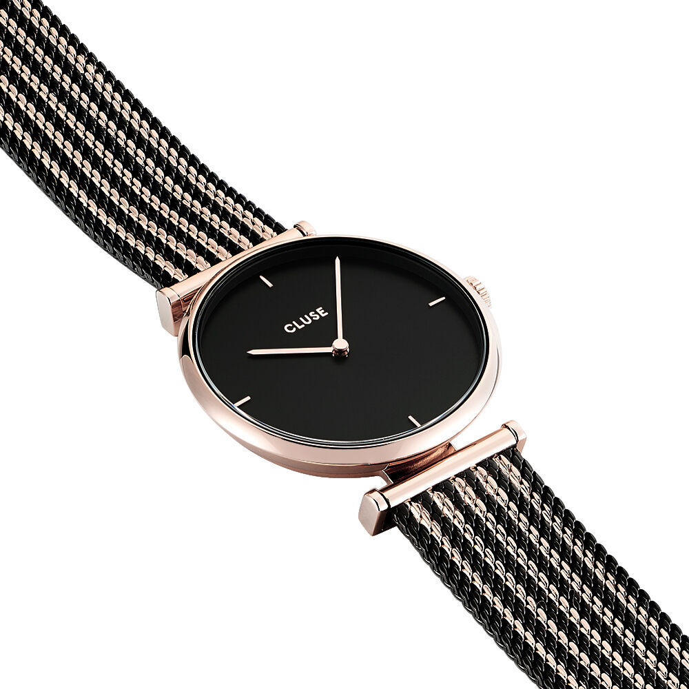 Montre cluse femme noir et argent sales