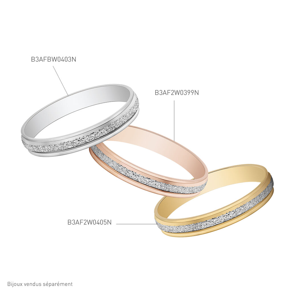 Alliance Caroline Sablee Ruban Plat Or Bicolore - Alliances Femme | Histoire d’Or