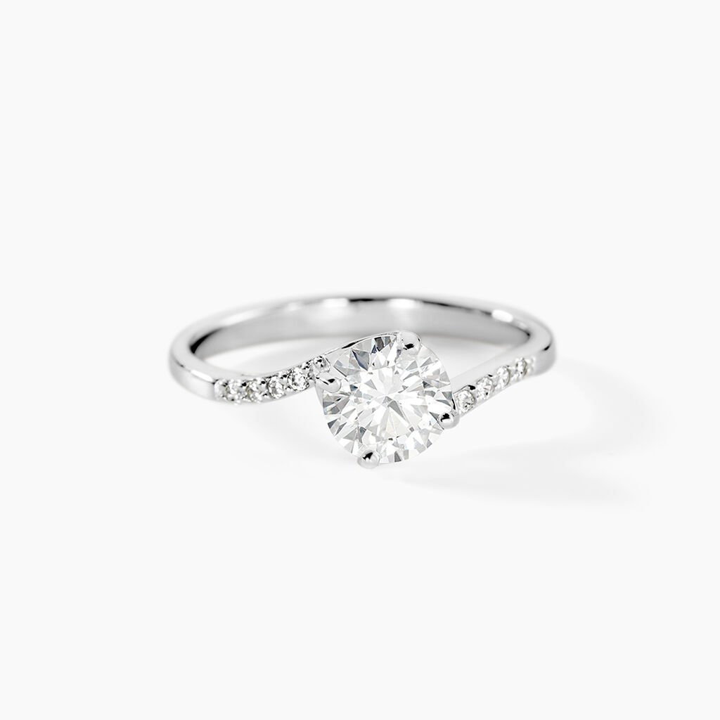 Bague Solitaire Maelane Argent Blanc Oxyde De Zirconium - Bagues solitaires Femme | Histoire d&rsquo;Or