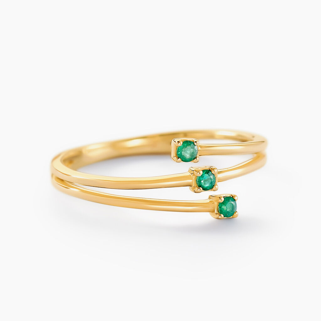Bague Green Peas Or Jaune Emeraude - Bagues avec pierre Femme | Histoire d’Or