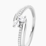 Bague Clarina Or Blanc Oxyde De Zirconium - Bagues avec pierre Femme | Histoire d&rsquo;Or