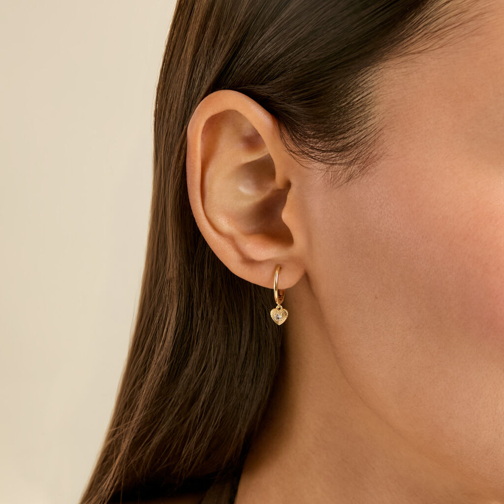 Boucles D'Oreilles Pendantes Bedwyr Argent Dor&eacute; A L'Or 750/1000 Topaze - Boucles d'oreilles empierr&eacute;es Femme | Histoire d&rsquo;Or