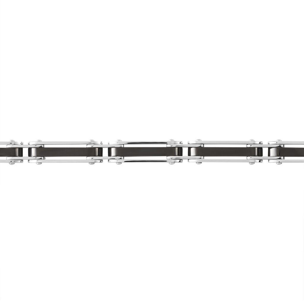 Bracelet Jourdan Homme El Castillo Acier Bicolore Noir Et Blanc - Bracelets Homme | Histoire d’Or