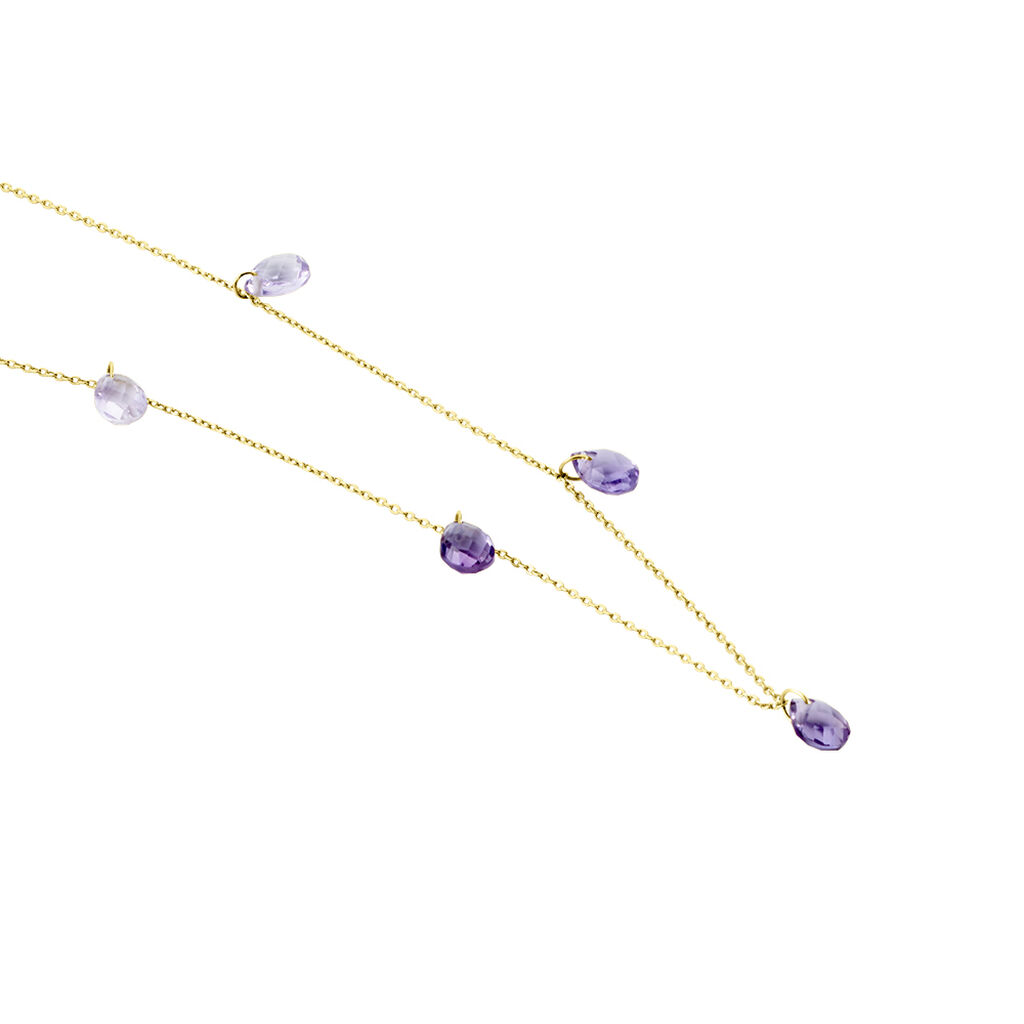 Collier Terence Or Jaune Amethyste Violet Amethyste - Colliers Femme | Histoire d’Or