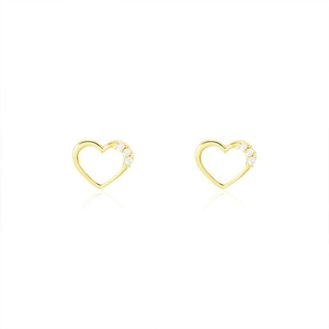 Boucles D'oreilles Puces Camomille Or Jaune Oxyde De Zirconium - Clous d'oreilles Enfant | Histoire d’Or