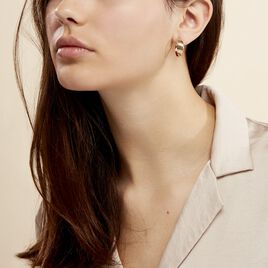 Créoles Kuma Plaque Or Jaune - Boucles d'oreilles créoles Femme | Histoire d’Or