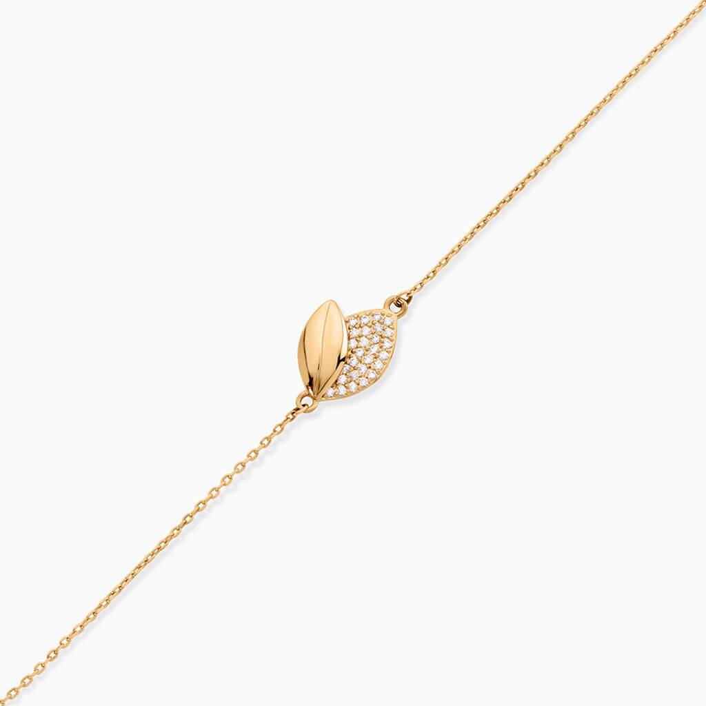 Bracelet Plaqu&eacute; Or Jaune Simao Oxydes De Zirconium - Bracelets Femme | Histoire d&rsquo;Or