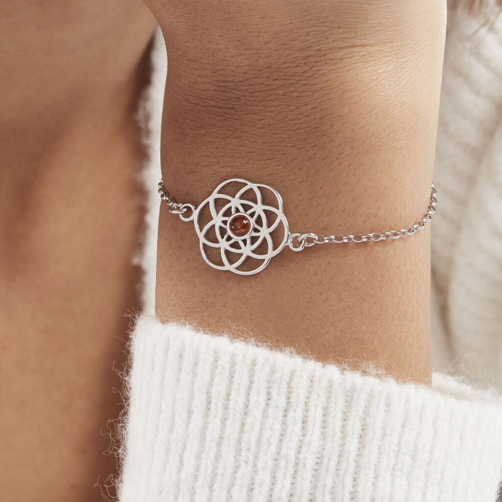 Bracelet Argent Blanc Aeson Ambre - Bracelets fantaisie Femme | Histoire d’Or