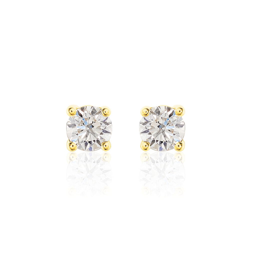 Boucles D'oreilles Puces Victoria Or Jaune Diamant - Clous d'oreilles Femme | Histoire d&rsquo;Or
