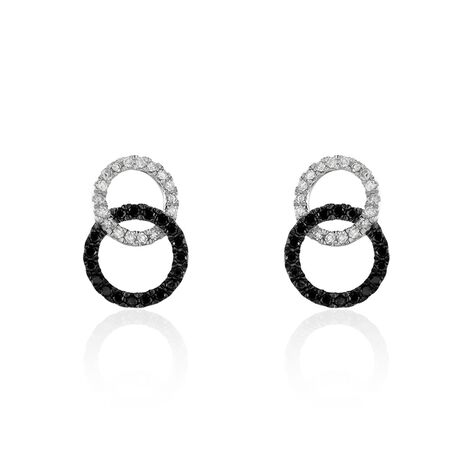 Boucles D'oreilles Puces Bella Or Blanc Diamant - Clous d'oreilles Femme | Histoire d’Or