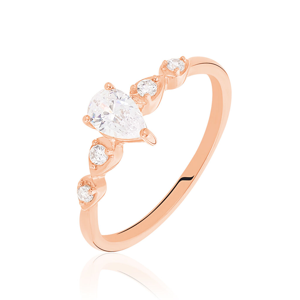 Bague Alisonne Or Rose Oxyde De Zirconium - Bagues solitaires Femme | Histoire d’Or