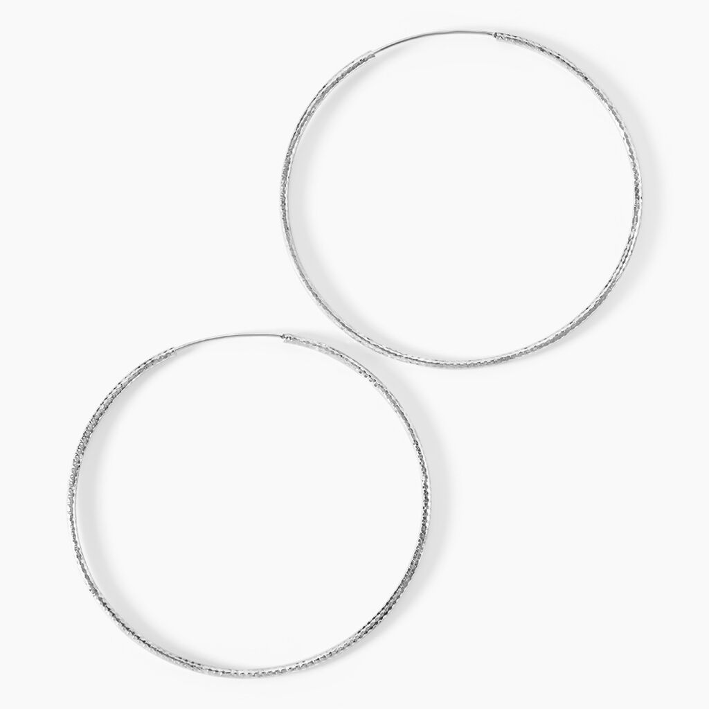 Cr&eacute;oles Argent Blanc Agathe - Boucles d'oreilles cr&eacute;oles Femme | Histoire d&rsquo;Or