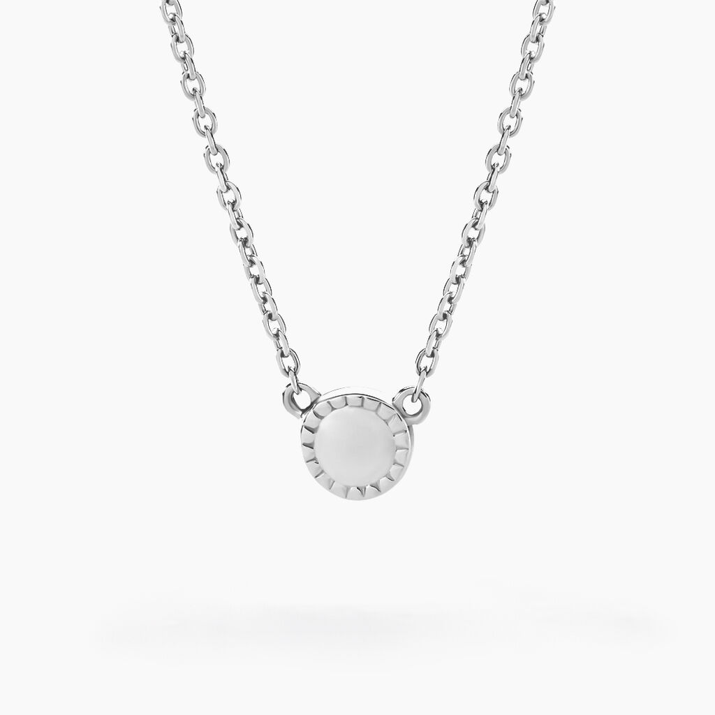 Collier Sixties Argent Blanc - Ras de cou Femme | Histoire d’Or