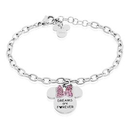 Bracelet Disney Acier Blanc Cristaux - Bracelets fantaisie Femme | Histoire d’Or