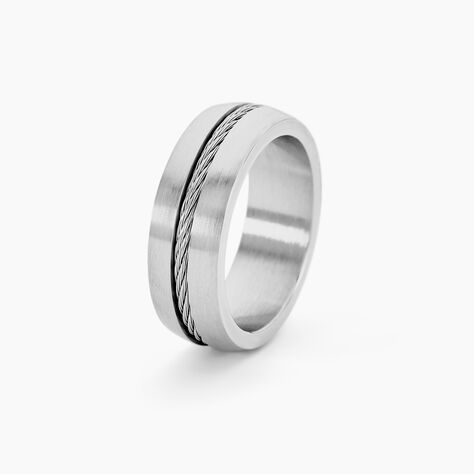 Bague Sam Acier Blanc - Bagues fantaisie Homme | Histoire d’Or