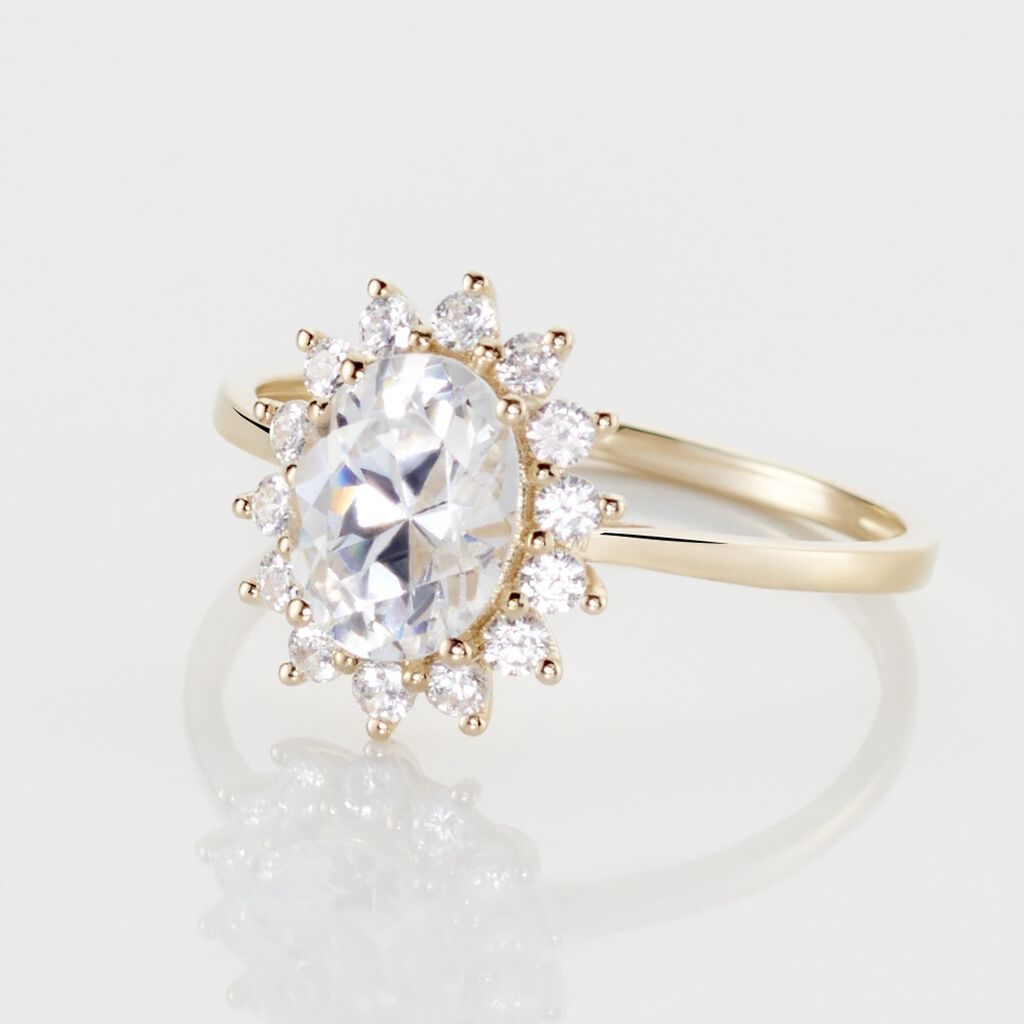 Bague Or Jaune Emilius  Oxyde De Zirconium - Bagues solitaires Femme | Histoire d&rsquo;Or