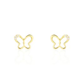 Boucles D'oreilles Puces Camomille Or Jaune Oxyde De Zirconium - Clous d'oreilles Enfant | Histoire d’Or