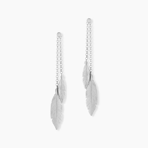 Boucles D'oreilles Pendantes Euriell Argent Blanc - Boucles d'oreilles fantaisie Femme | Histoire d&rsquo;Or