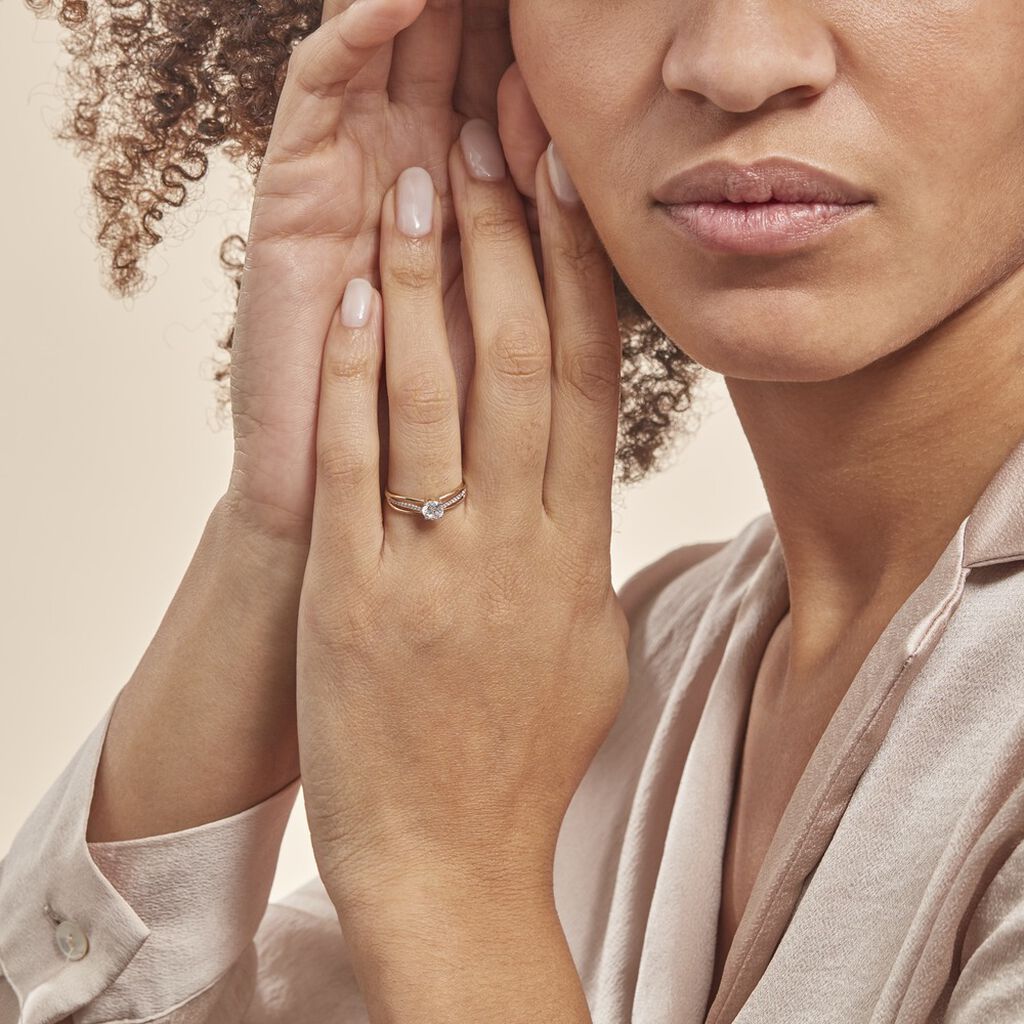 Bague Or Jaune Rodrigo Oxyde De Zirconium - Bagues solitaires Femme | Histoire d’Or
