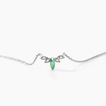 Collier Or Blanc Febe Emeraude Diamant - Colliers Femme | Histoire d&rsquo;Or