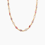 Collier Ilvaae Plaqu&eacute; Or Pierre De Synth&egrave;se Rose - Colliers Femme | Histoire d&rsquo;Or