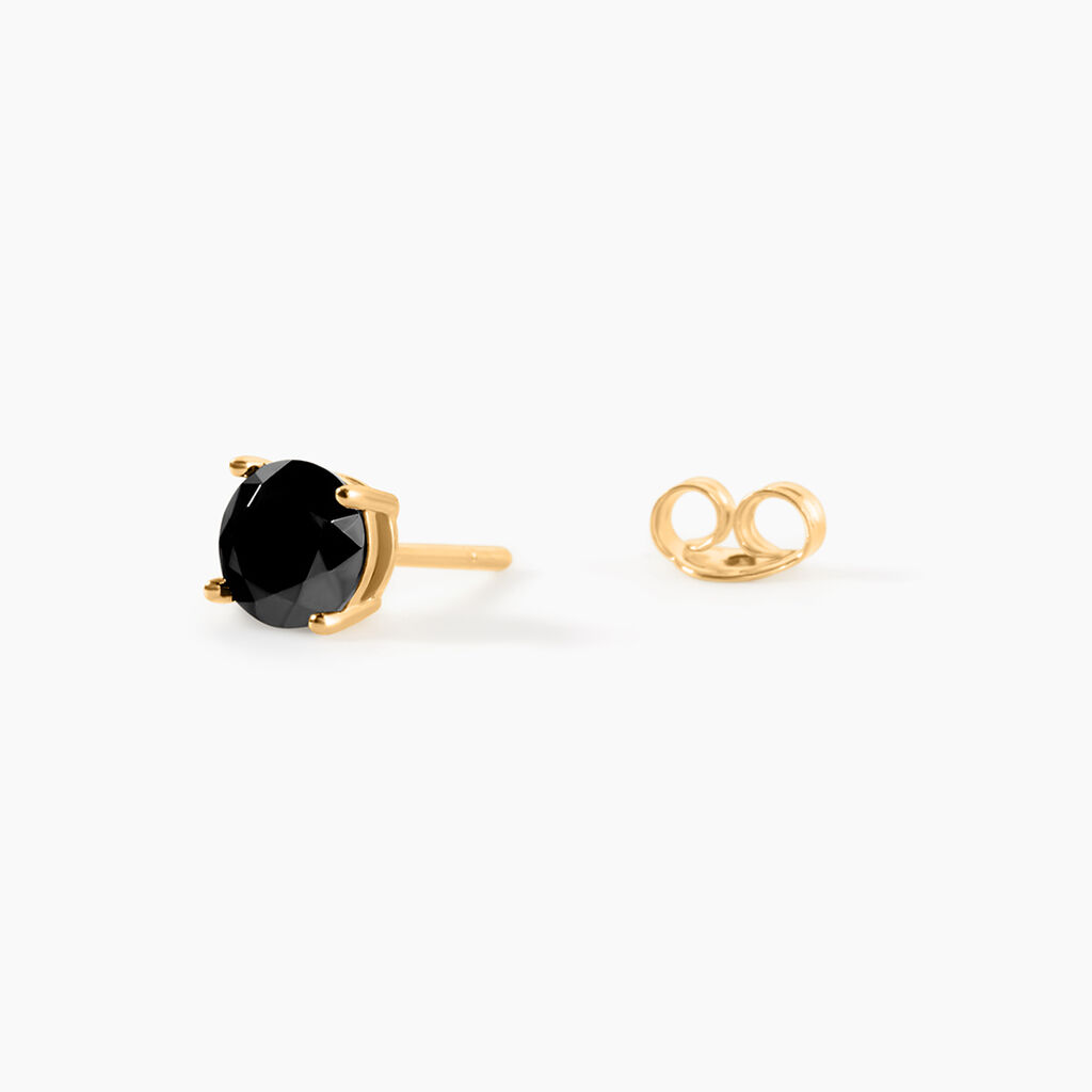 Boucle D'oreille Puce Unitaire Adam Plaqué Or Jaune Oxyde De Zirconium - Boucles d'oreilles fantaisie Homme | Histoire d’Or