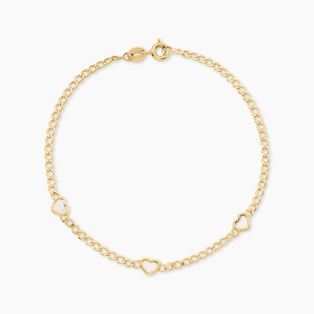 Bracelet Sweetheart Argent Dor&eacute; A L'Or 750/1000 Nacre - F&ecirc;te des m&egrave;res Femme | Histoire d&rsquo;Or
