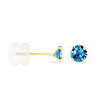 Boucles D'oreilles Puces Carin Serti Griffe 3 Or Jaune Oxyde - Clous d'oreilles Femme | Histoire d&rsquo;Or