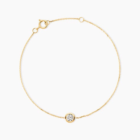 Bracelet Columbine Or Jaune Oxyde De Zirconium Blanc - Bracelets Femme | Histoire d&rsquo;Or