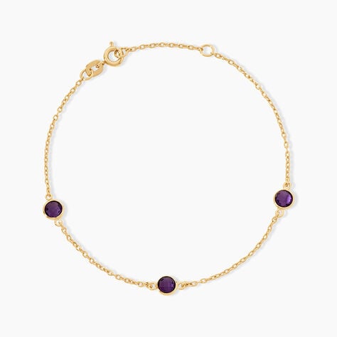Bracelet Cressida Argent Dor&eacute; A L'Or 750/1000 Am&eacute;thyste - Bracelets Femme | Histoire d&rsquo;Or