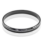 Bracelet Jonc Lola Cera Ceramique Noir Strass Et C&eacute;ramique - Bracelets joncs Femme | Histoire d&rsquo;Or