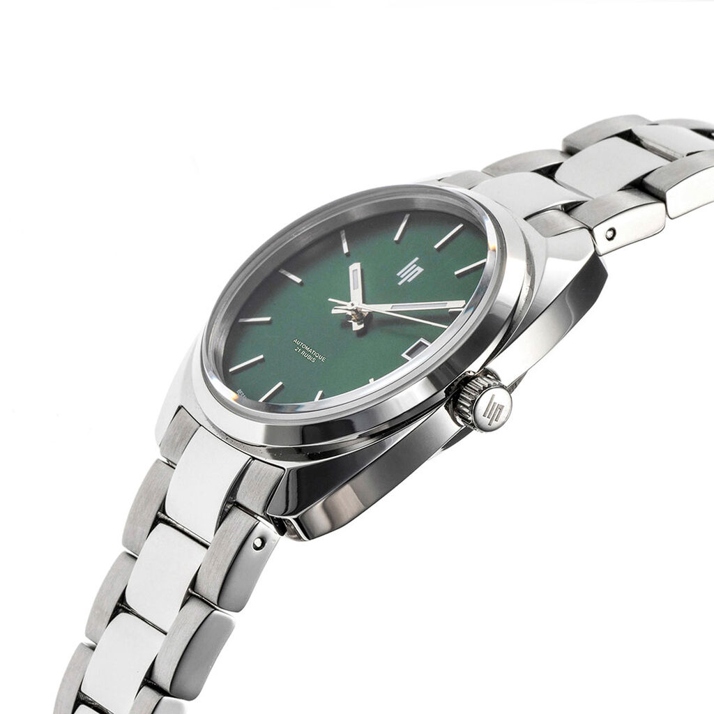 Montre Lip General De Gaulle Auto 39 Vert - Id&eacute;es cadeaux Homme | Histoire d&rsquo;Or