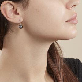 Boucles D'oreilles Pendantes Semi-ronde Or Blanc Perle De Tahiti - Boucles d'oreilles pendantes Femme | Histoire d’Or