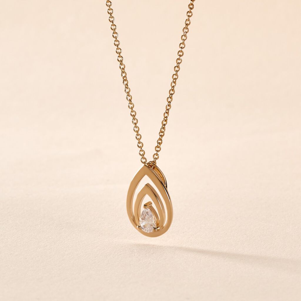 Collier Loetitia Plaqu&eacute; Or Jaune Oxyde De Zirconium - Colliers Femme | Histoire d&rsquo;Or