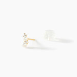Boucles D'Oreilles Puces Edouardina Or Jaune Perle De Culture Oxyde De Zirconium - Clous d'oreilles Femme | Histoire d&rsquo;Or