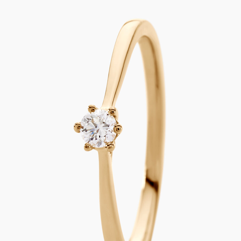 Bague Solitaire Athena Or Jaune Diamant - Bagues solitaires Femme | Histoire d&rsquo;Or