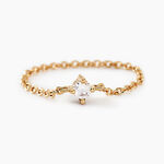 Bague Lilou Plaqu&eacute; Or Dor&eacute; Oxyde De Zirconium - Bagues solitaires Femme | Histoire d&rsquo;Or