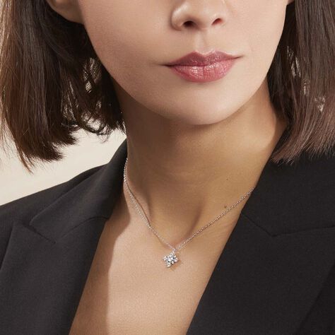 Collier Flocon Argent Blanc Oxyde De Zirconium - Colliers fantaisie Femme | Histoire d’Or