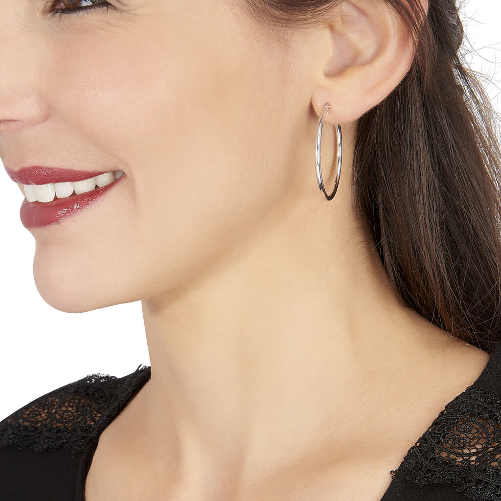 Cr&eacute;oles Verania Or Blanc - Boucles d'oreilles cr&eacute;oles Femme | Histoire d&rsquo;Or