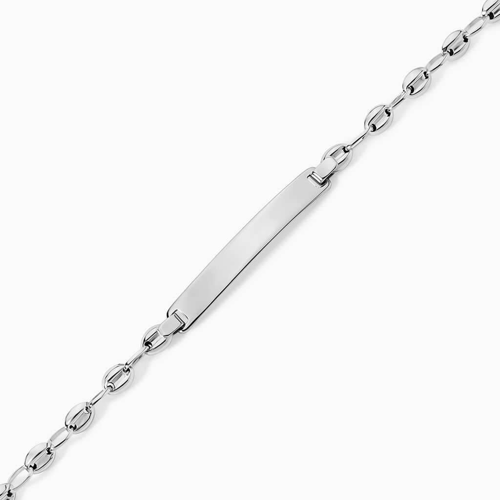 Bracelet Identite Argent Blanc Carrus - Gourmettes Homme | Histoire d&rsquo;Or